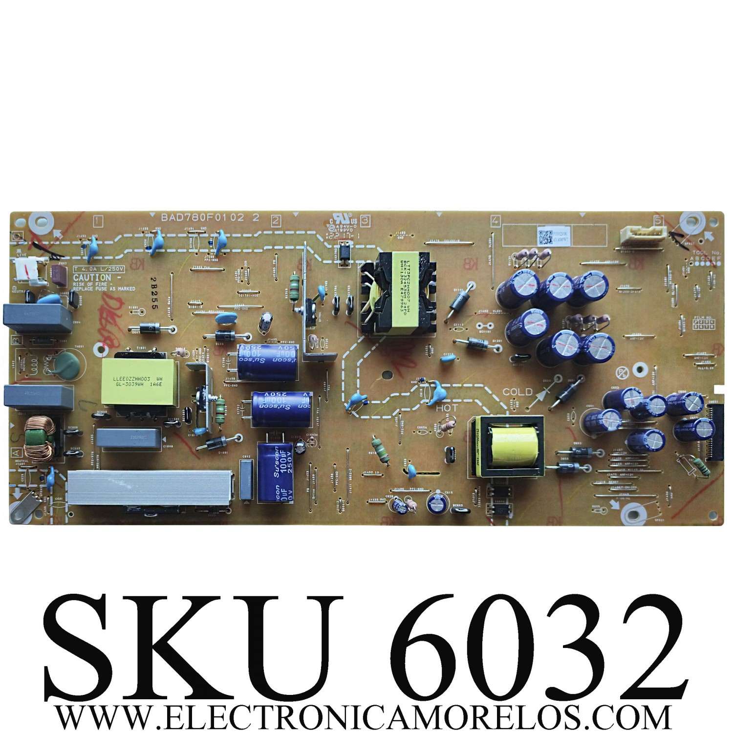 FUENTE DE PODER PARA TV PHILIPS / NUMERO DE PARTE ADL80MPWT / ADL80MPWT / BAD780F0102 2 / BAD780F01022 / PANEL UCF81XA-G032 / UCF88XA-G032 / DISPLAY HV650QUB-F70 / MODELOS 65PUL6553 / 65PUL6553/F7